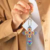 6pcs/set Cross Diamond Painting Keychain DIY Diamond Mosaic Kit Bag Pendant 