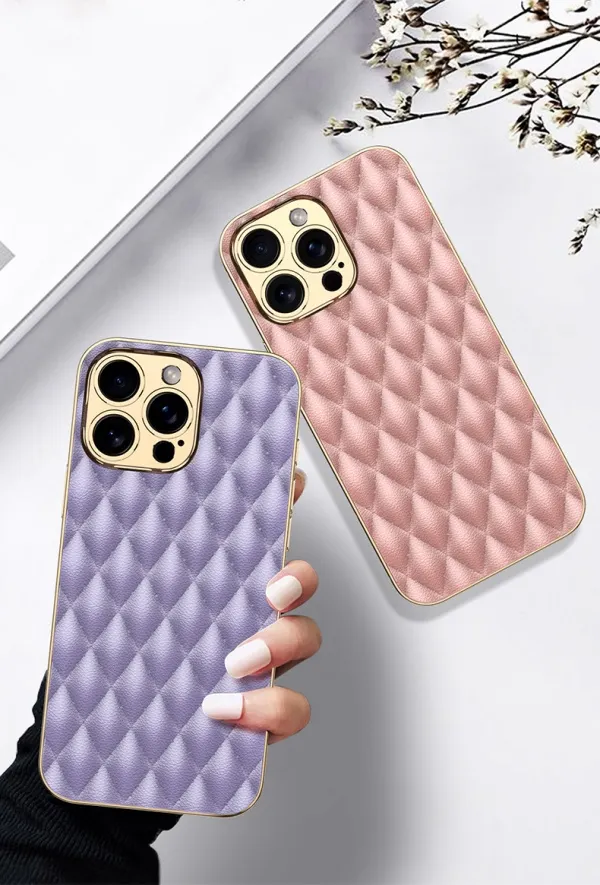 Apple Xiaoxiangfeng Mobile Phone Case Rhombus Leather Case