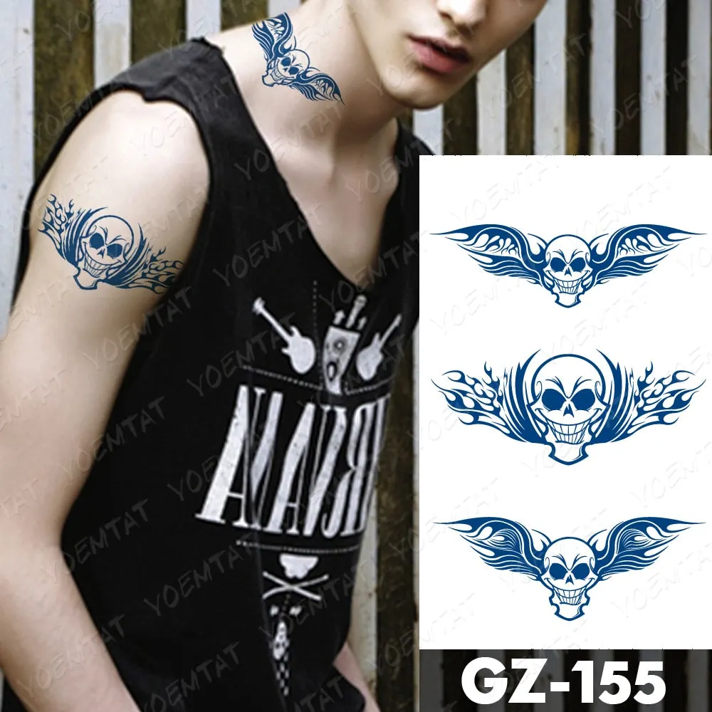 Juice Lasting Waterproof Temporary Tattoo Sticker Rose Butterfly Moon Sun Diamond Heartbeat Wave Flash Fake Tattoos Ink Body Art