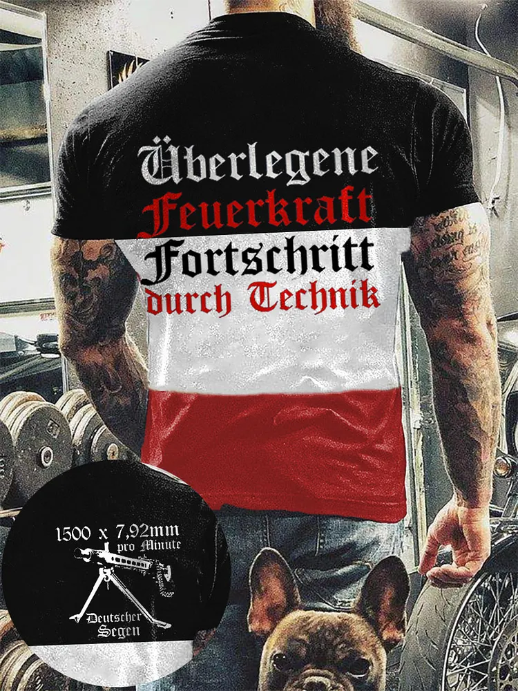 MG42 Maschinen gewehr bedrucktes Kurzarm-T-Shirt f&uuml;r M&auml;nner