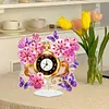 (US Local)Acrylic Special Shape Flower Butterfly Diamond Painting Clock Ornaments Kit
