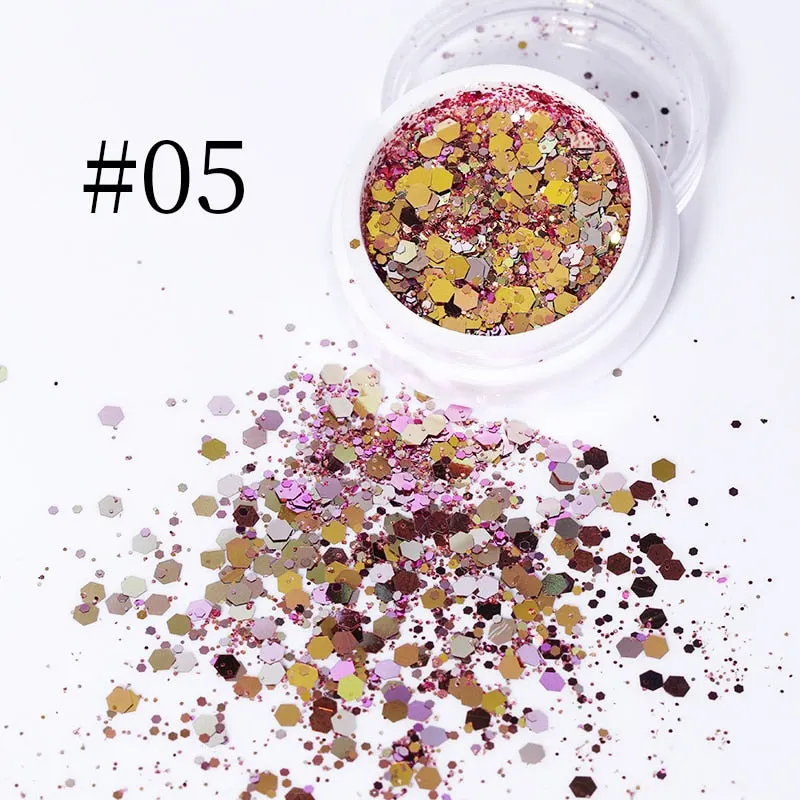 Iridescent 3D Ultrathin Sequins Nail Glitter Flakes Slices Purple White Sparkly DIY Tips Dazzling Paillette Nail Art Decorations