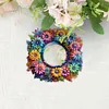 (US Local)2D Flat DIY Flowers Hanging Mirror Diamond Art Kits Wall Door Decoration