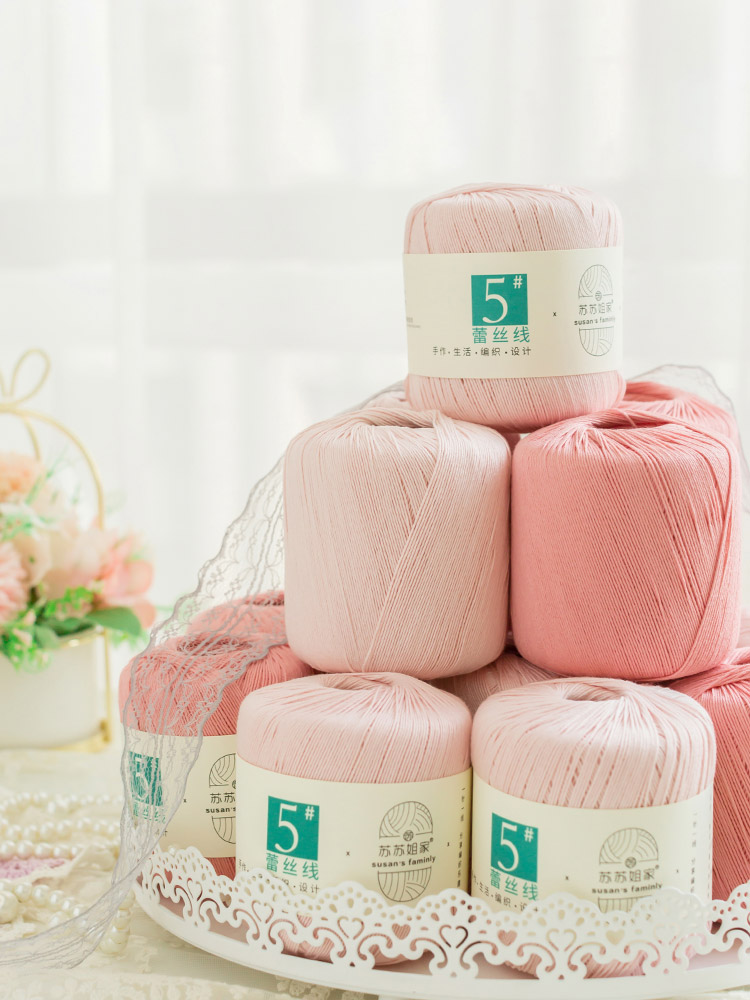 Susan's Premium #5 Lace Cotton Yarn &ndash; Soft DIY Crochet Kit