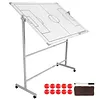 [US Local Warehouse] Mobile Double-Sided Soccer Coaching Board Height Adjustable Whiteboard with Wheels Dry Erase Board with Magnets Pen & Eraser for Coaches (Football)