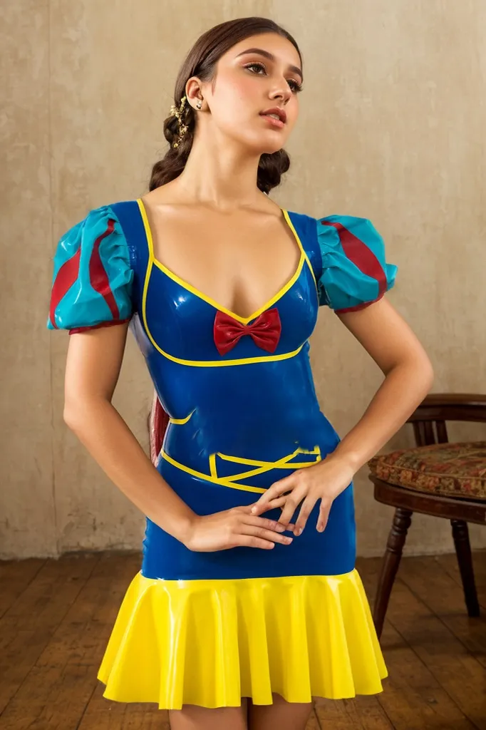 Women Latex Dress Snow White Inspired Costume Dress&nbsp;