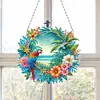 (US Local)Acrylic Special Shape Beach Parrots Double Sided Effect DIY Diamond Painting Art Pendant Kit