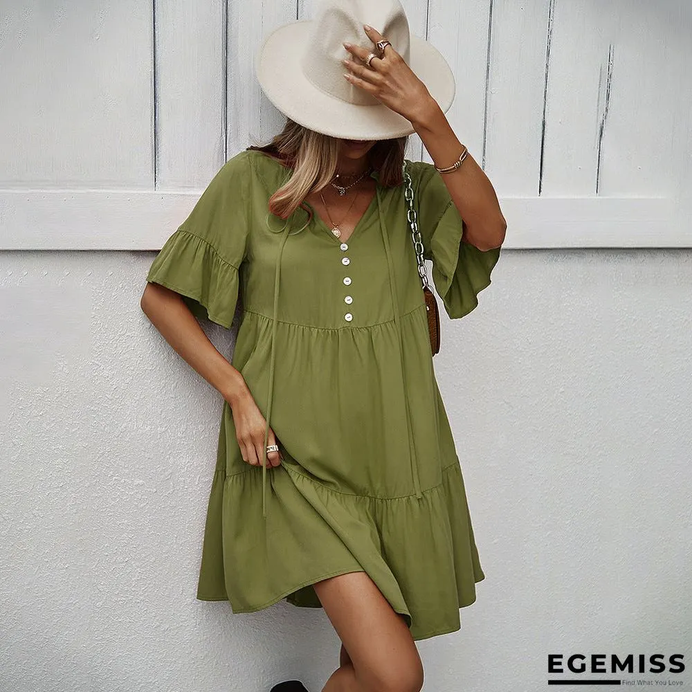 Casual Solid Color A-line Skirt | EGEMISS
