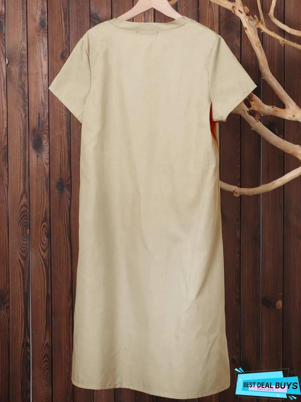 Short Sleeve V-Neck Casual Dress