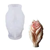 3D Rose Flower Mould Silicone Wave Spiral Candle Mould Reusable Easy To Demold for Wedding Valentine Day DIY Home Decor Gift (Style A)