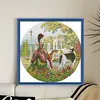 >SALE<Full Embroidery Cotton Thread14CT Counted Noblewoman and Dog Cross Stitch44x44cm