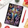 5D Diamond Painting Notebook 50 Pages A5 Diamond Art Diary Book (Purple Cross)