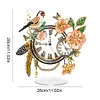 (US Local)Acrylic Special Shape Flower Bird Diamond Painting Clock Ornaments Kit for Home