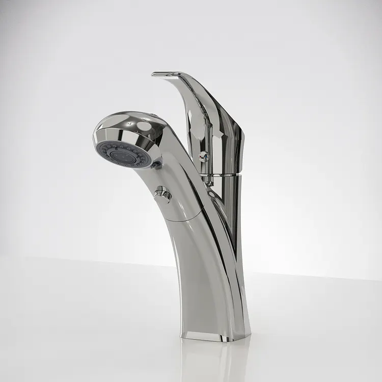 EVERSTEIN Pull-Out Bathroom Sink Faucet in Chrome 8.63" Height