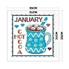 12 months -11CT Stamped Cross Stitch Kit(35*35cm)