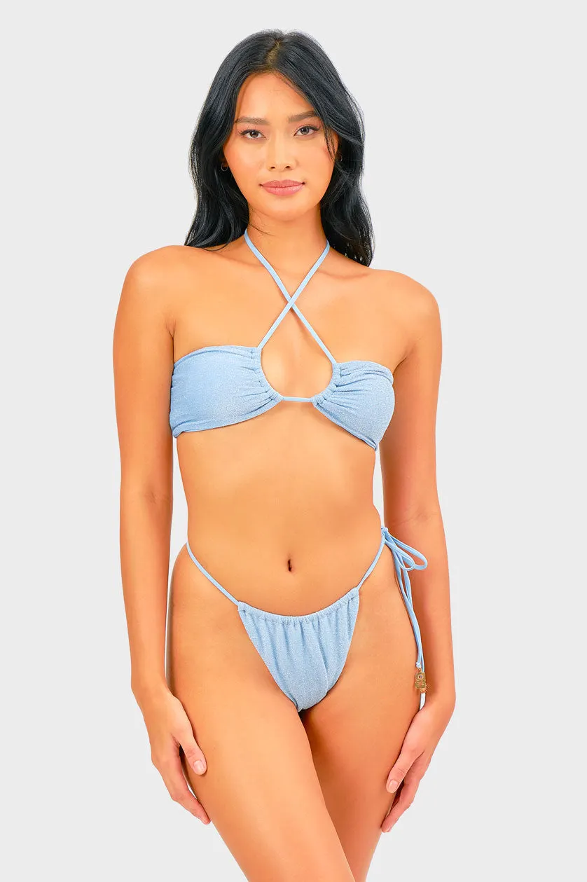 Penny Side Tie Bottoms / Blue Shimmer FINAL SALE