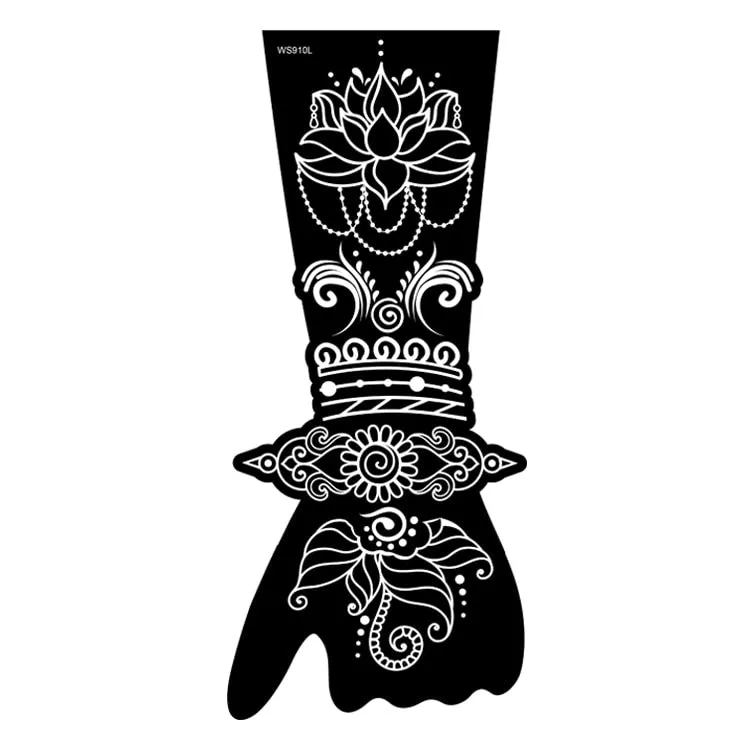 Indian Henna Rose Lace Flower Tattoo Stencil Women DIY Body Legs Arm Art Airbrush Painting Mandala Tattoo Stencil Template