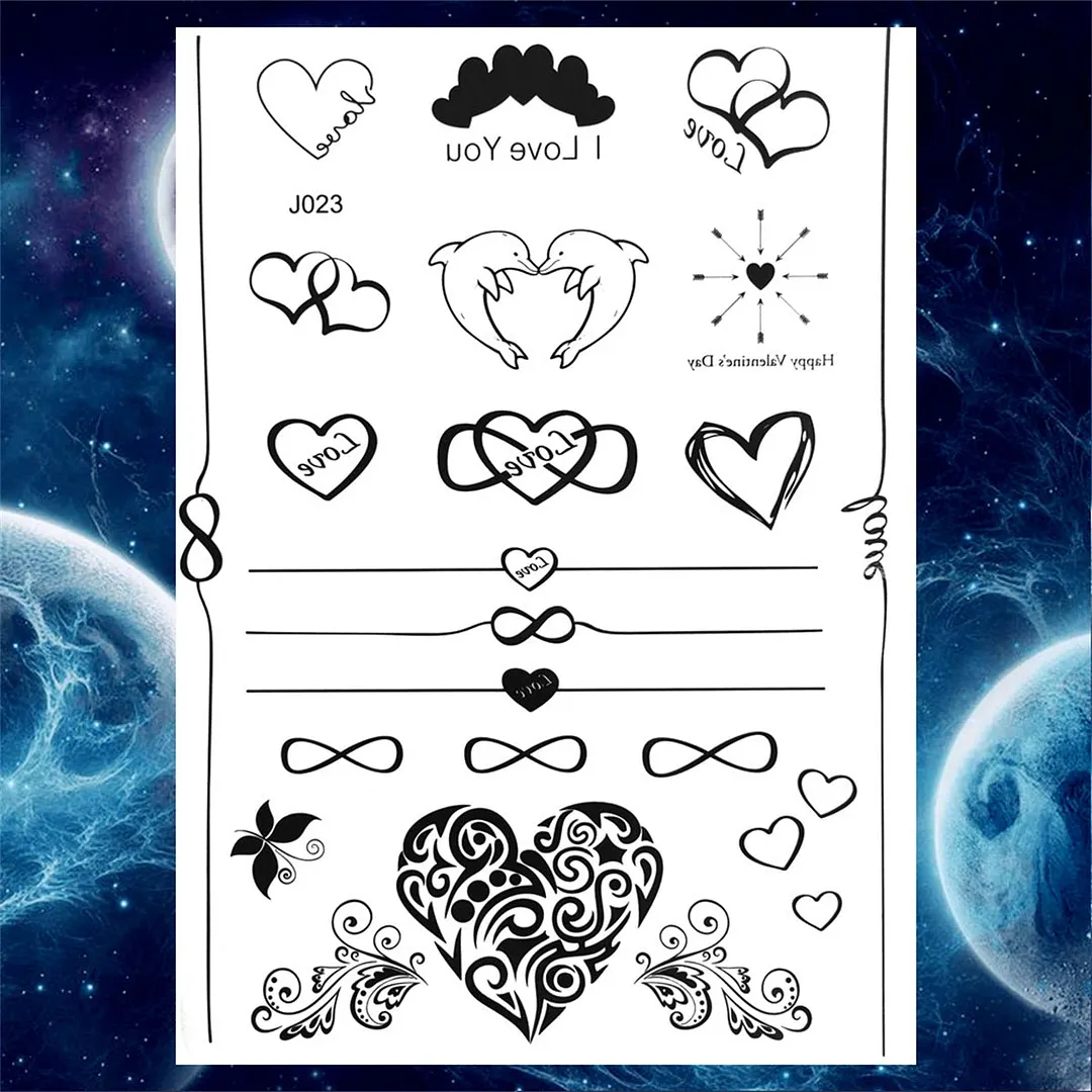 Sexy Black Henna Temporary Tattoos For Women Girls Lotus Flower Lace Tattoo Sticker Fake Jewelry Mandala Body Chest Tatoos Paper
