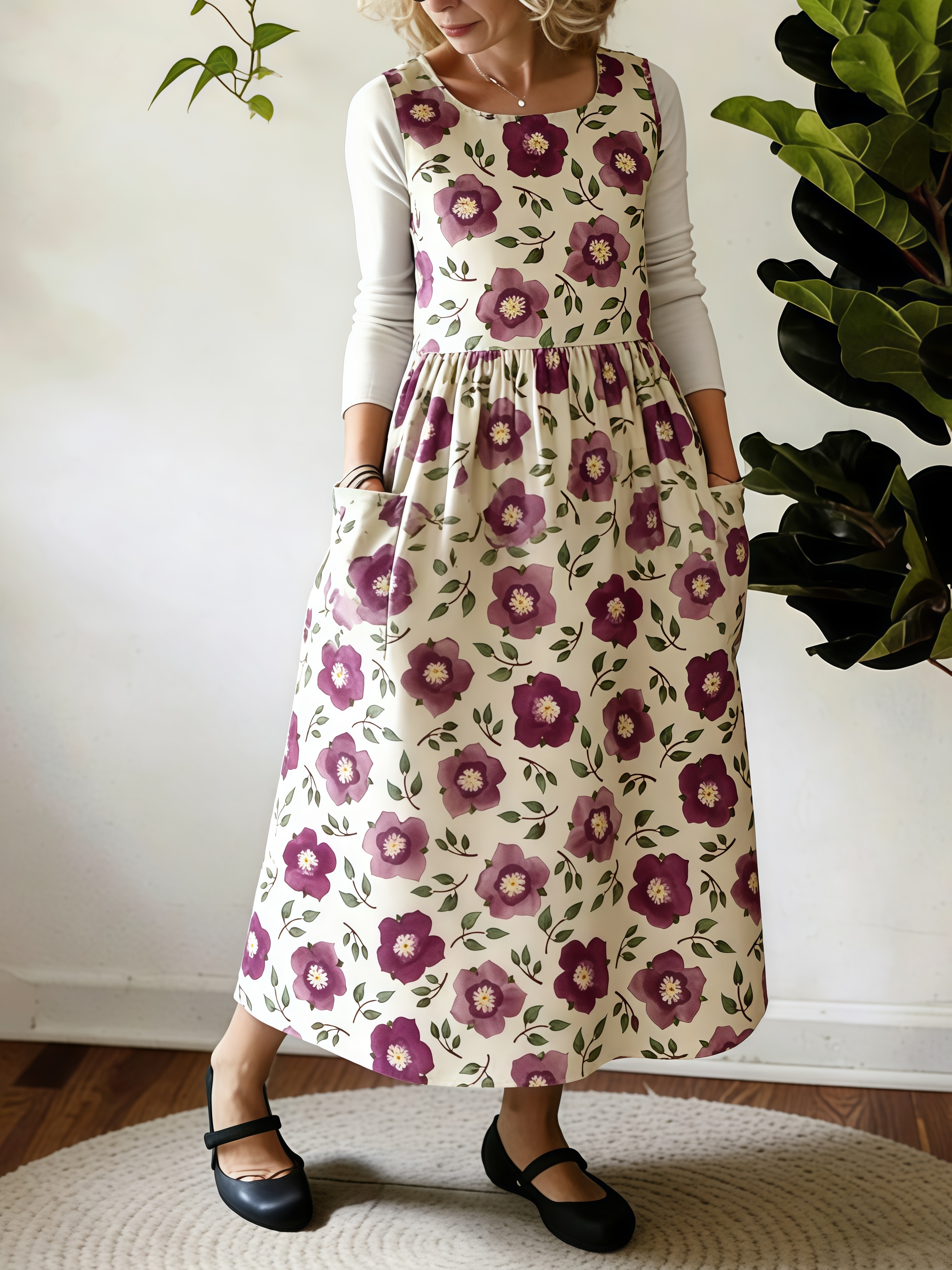 Purple Garden Floral Apron
