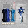 Handmade Five-Pointed Star Car Pendant with Wood Bead Crochet Bag Charm Keychain Making Supplies DIY Hand Woven Tassel Dream Catcher Ornament Cars Rearview Mirror Hanging Accessories