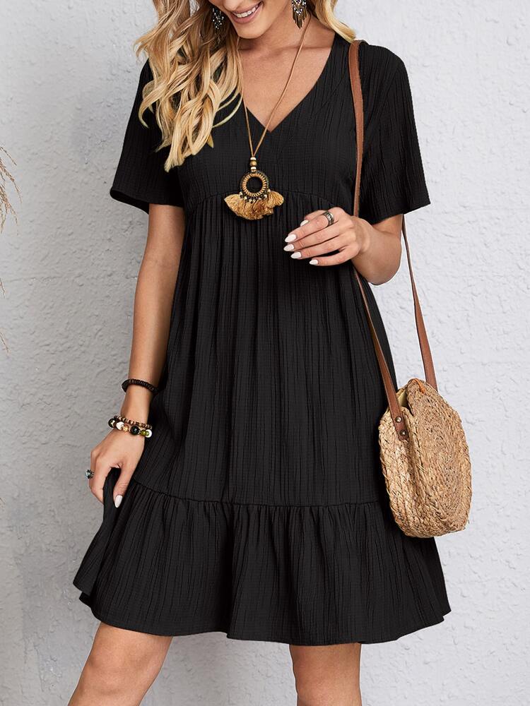 Women Loose Vintage Fashion Ruffles Lace Sexy Boho Casual Elegant Dresses