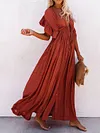 Short Sleeveless V-Back Drawstring Cover-Up Swimwear