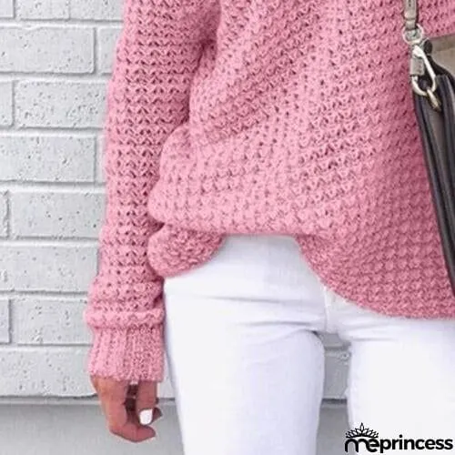 Openwork Off-Shoulder Sweater
