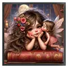 Girl And Elf-14CT Stamped Cross Stitch 40*40cm/15.75*15.75in