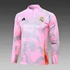2024/2025 Real Madrid Half-Pull Training Suit Pink Dragon Football Shirt 1:1 Thai Quality