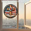Diamond Painting Single-Sided Acrylic God Bless America - Cross Hanging Pendant Sun Catcher for Home Garden Wall Door