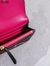 Short wallet made of top-grain cowhide, multi-functional color-blocked wallet, document holder, and card holder