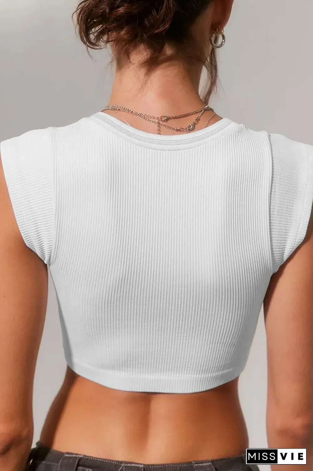 Sexy Street Solid Patchwork U Neck T-Shirts