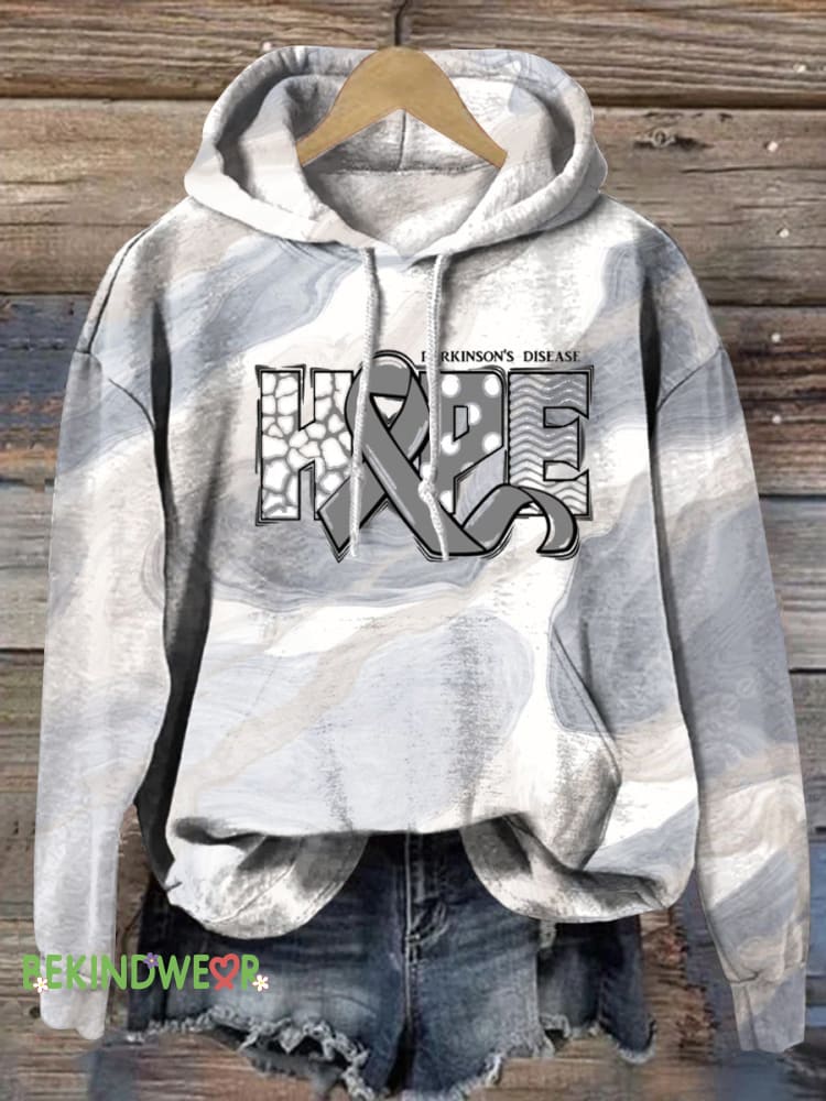 Parkinson&rsquo;s Disease Hope Print Casual Hoodie Multicolor / S