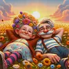 (Multi-Style) Old Couple-11CT Stamped Cross Stitch 40*40cm/15.75*15.75in