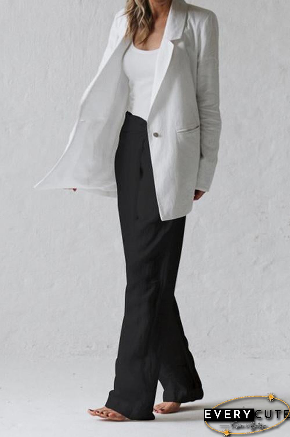 Side Knot Pockets Loose Pants