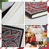 (US Local)Santa Claus A5 Size Diamond Painting Notebook Set with 4Pcs Bookmark Gift