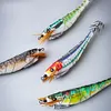 Luminous Wood Shrimp Fishing Lure Steel Wire Squid Jig Shrimp Bait for Saltwater