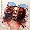 2024 Woman Rimless Diamond Sunglasses