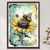 (Big Size)Bee On Sunflower - 11CT Stamped Cross Stitch - 40*60cm - Animal