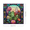 Cactus Flower Glass Painting-Paint by Numbers Acrylic Painting 40*40CM