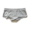 Men's sexy simple boxer briefs solid color button convex bag boxer briefs