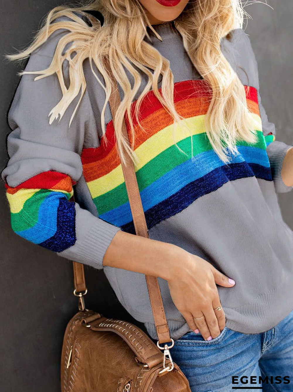 Holiday Cotton-Blend Crew Neck Long Sleeve Sweater | EGEMISS