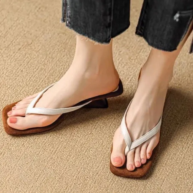 Yyvonne Women's Shoes 2025 Summer New Simple Slepe And Flip-Flops Women's Summer Fashion Wear Temperament Cool Slippers