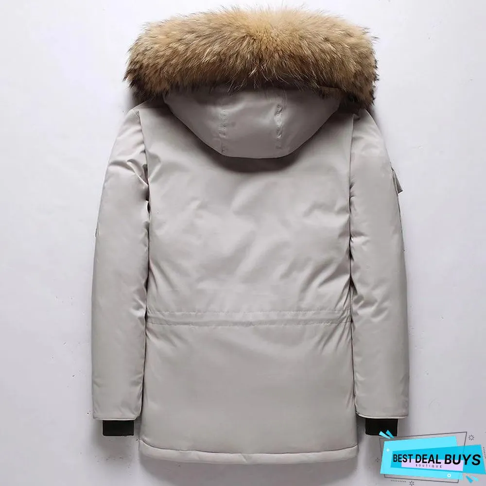 Winter Feather Men's Down Jacket Short Canada Down Jacket Outdoor Workwear Thick Warm Men's Winter Jacket