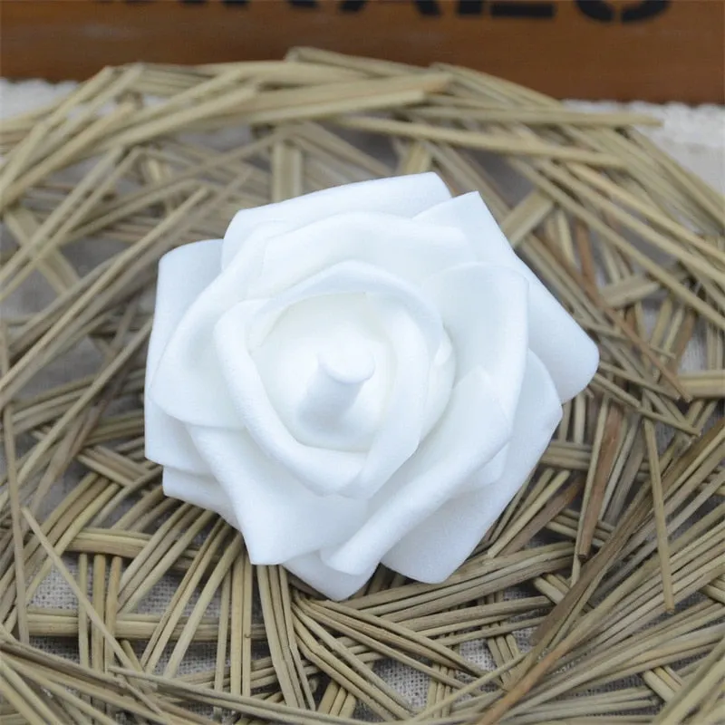 50pcs 6cm Artificial PE Foam Rose Flower Heads For Wedding Home Party Decoration DIY Garland Craft supplies Fake Flowers Ball