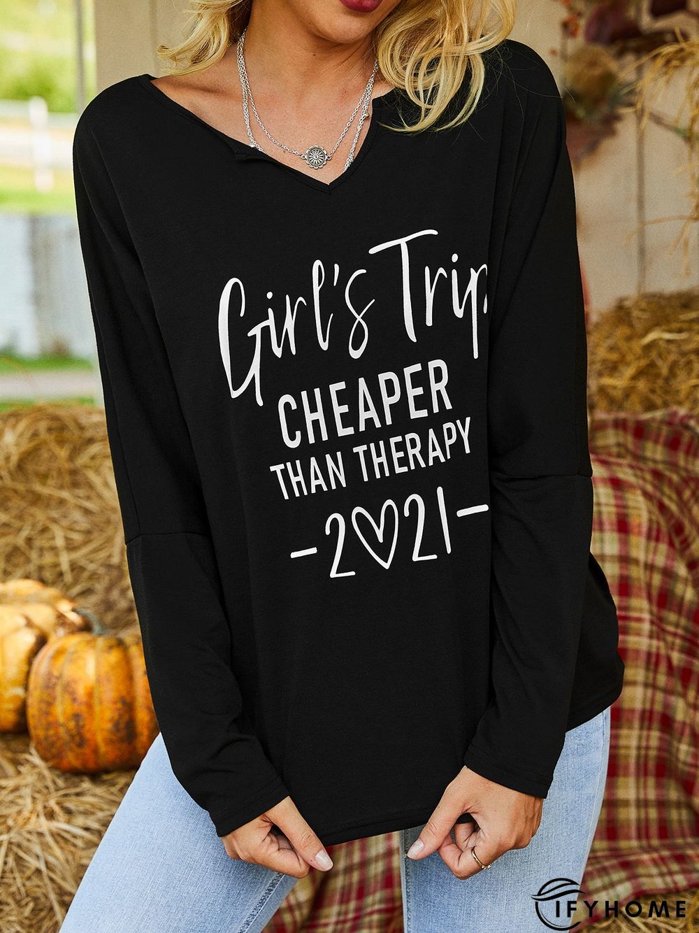 Casual Polyester Cotton Letter Tunic T-Shirt | IFYHOME