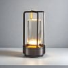 Portable Metal Table Lamp for Indoor/Outdoor ,Rechargeable Cordless LED Lamp, 3-Colour Infinitely Dimming Battery Powered Small Desk Lamp, Restaurant/Bedroom/Bar/Coffee Shop/Camping Light 