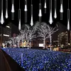 Meteor shower lamp outdoor led solar street lamp atmosphere lamp colorful outdoor rainproof lantern Christmas