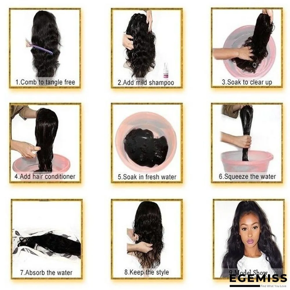 Gradual Color Small Volume Black and Yellow Medium Long Curly Hair Wig | EGEMISS
