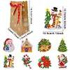 8Pack Diamond Painting Special Crystal Christmas Gift bags Cookies and Candy Bags Reindeer Xmas Folding Bags for Kids Party Favor Holiday New Year